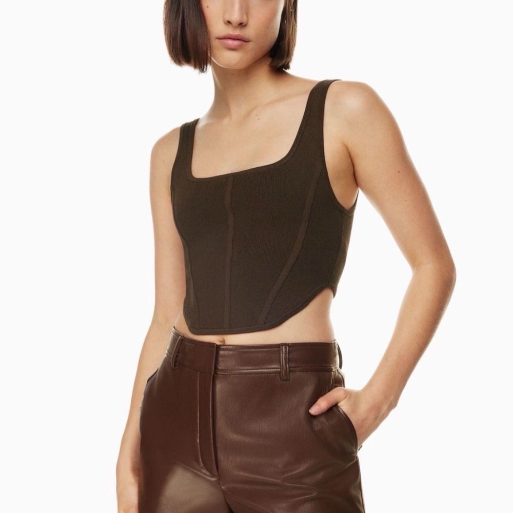 Aritzia Babaton Corset Top in Brown Size Medium